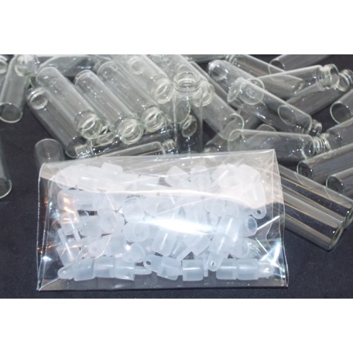 50x Glass Vial Bottle Pendants for Fairy Dust Oils Ashes